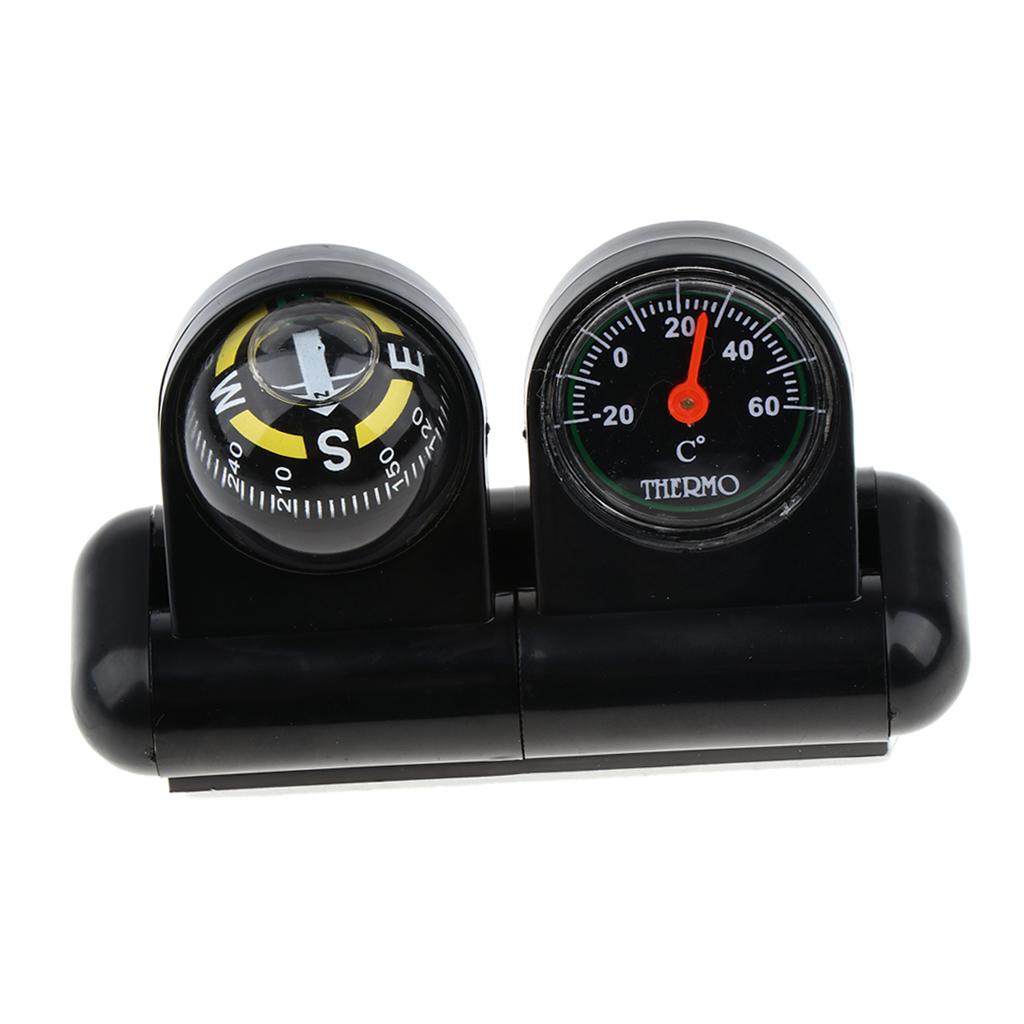 4x2 In 1 Removable Car Compass and thermometer Adhesive Van Truck Vehicle Boat