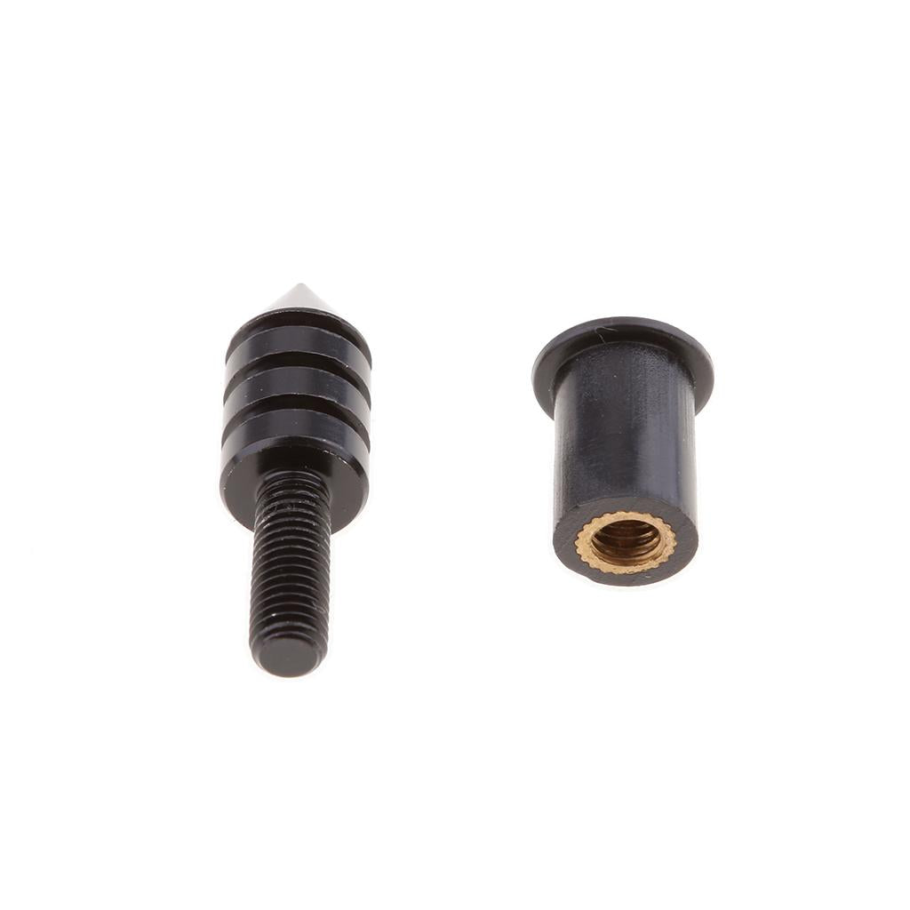 Motorcycle Windscreen M5 15mm Spike Bolt Kit Well Nuts/ Bolts/Screws Black