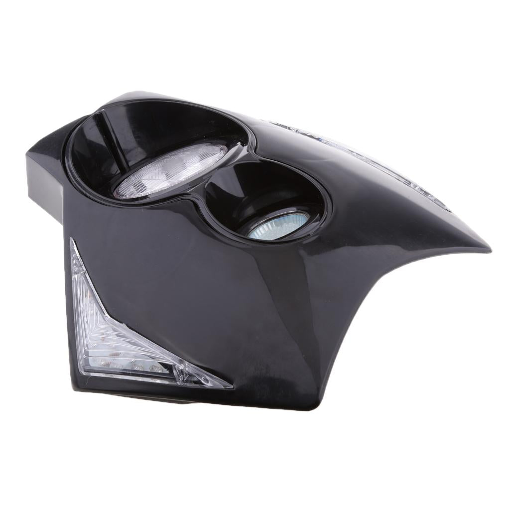LED Headlight HeadLamp Fairing Motorcycle Dirt Bike OffRoad Dual Sport Black