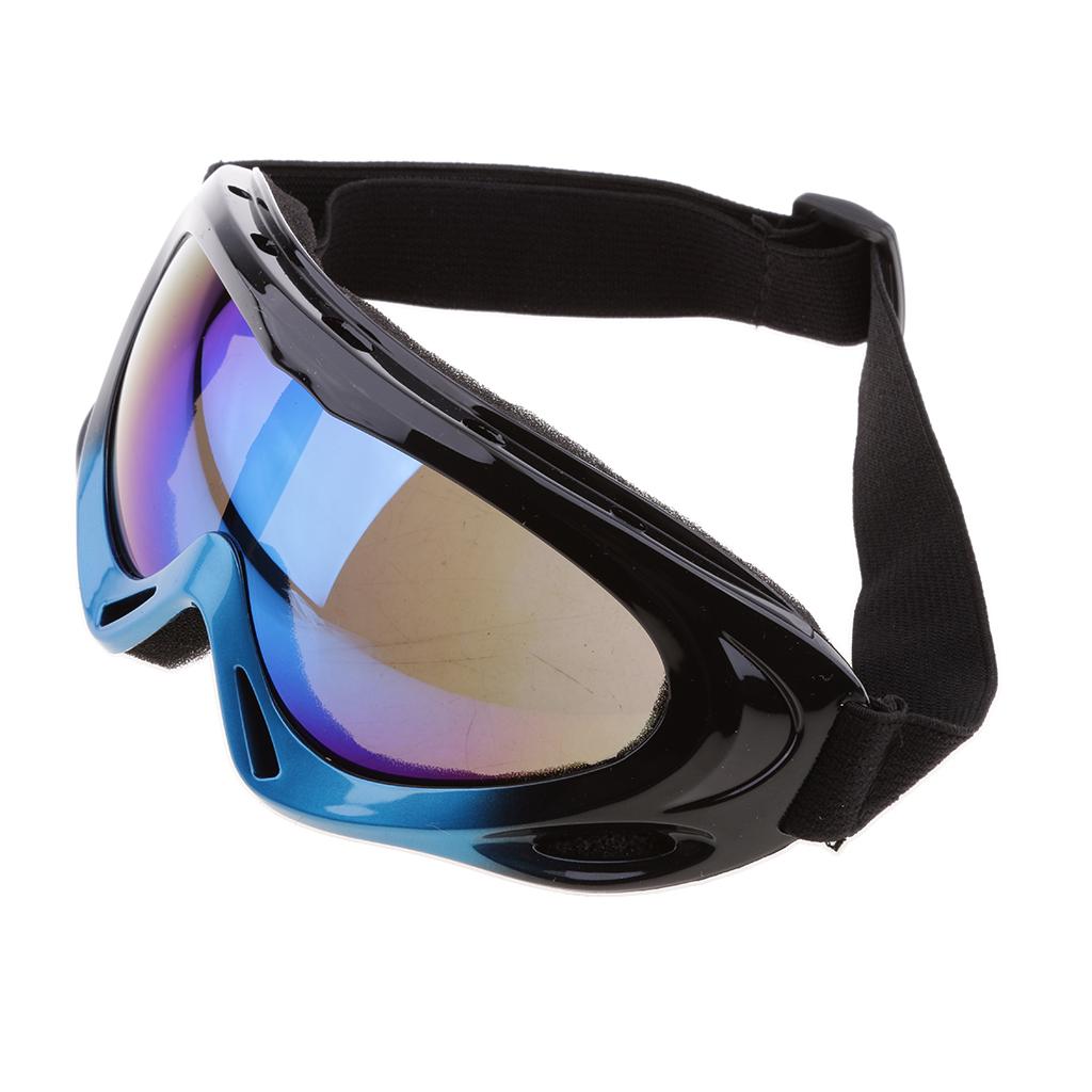 Motorcycle Outdoor Riding Windproof Snowmobile Ski Goggles Black and Blue