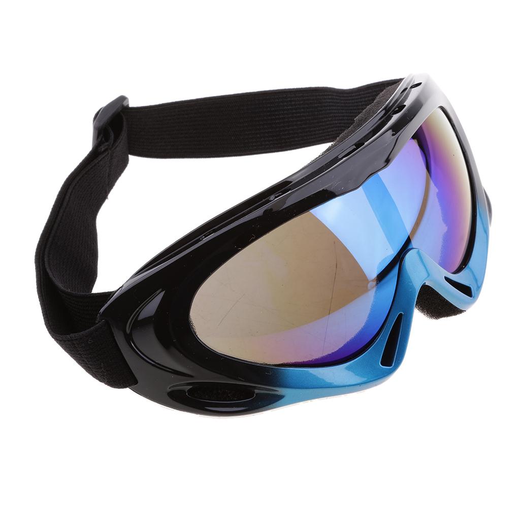 Motorcycle Outdoor Riding Windproof Snowmobile Ski Goggles Black and Blue