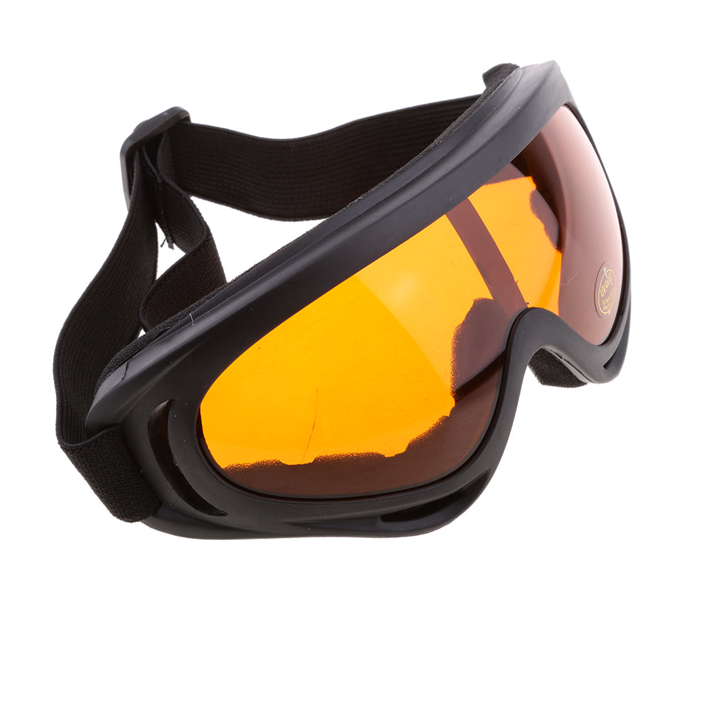 Yellow Lens Motorcycle Riding Windproof UV400 Snowmobile Ski Goggles