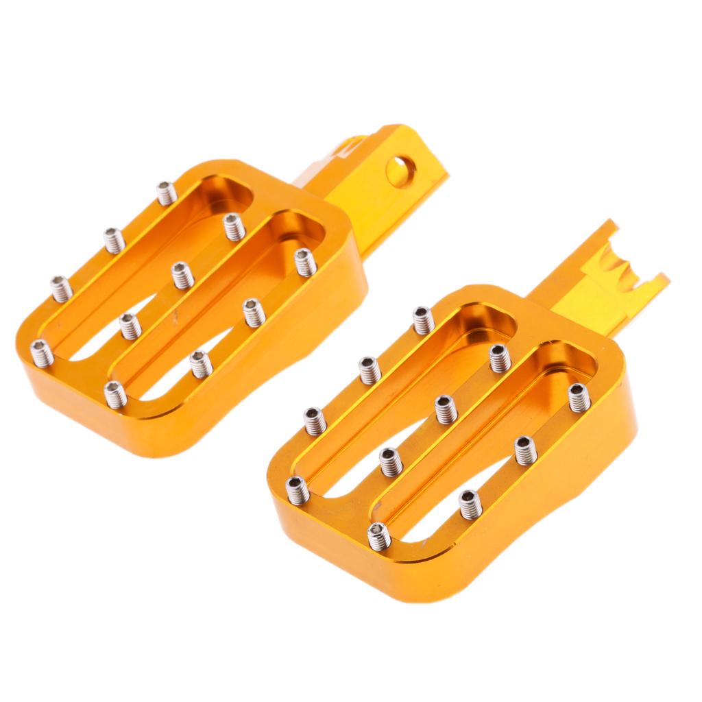 CNC Aluminium Foot Pegs Footrest Pedals for Motorcycle Dirt Bike Gold