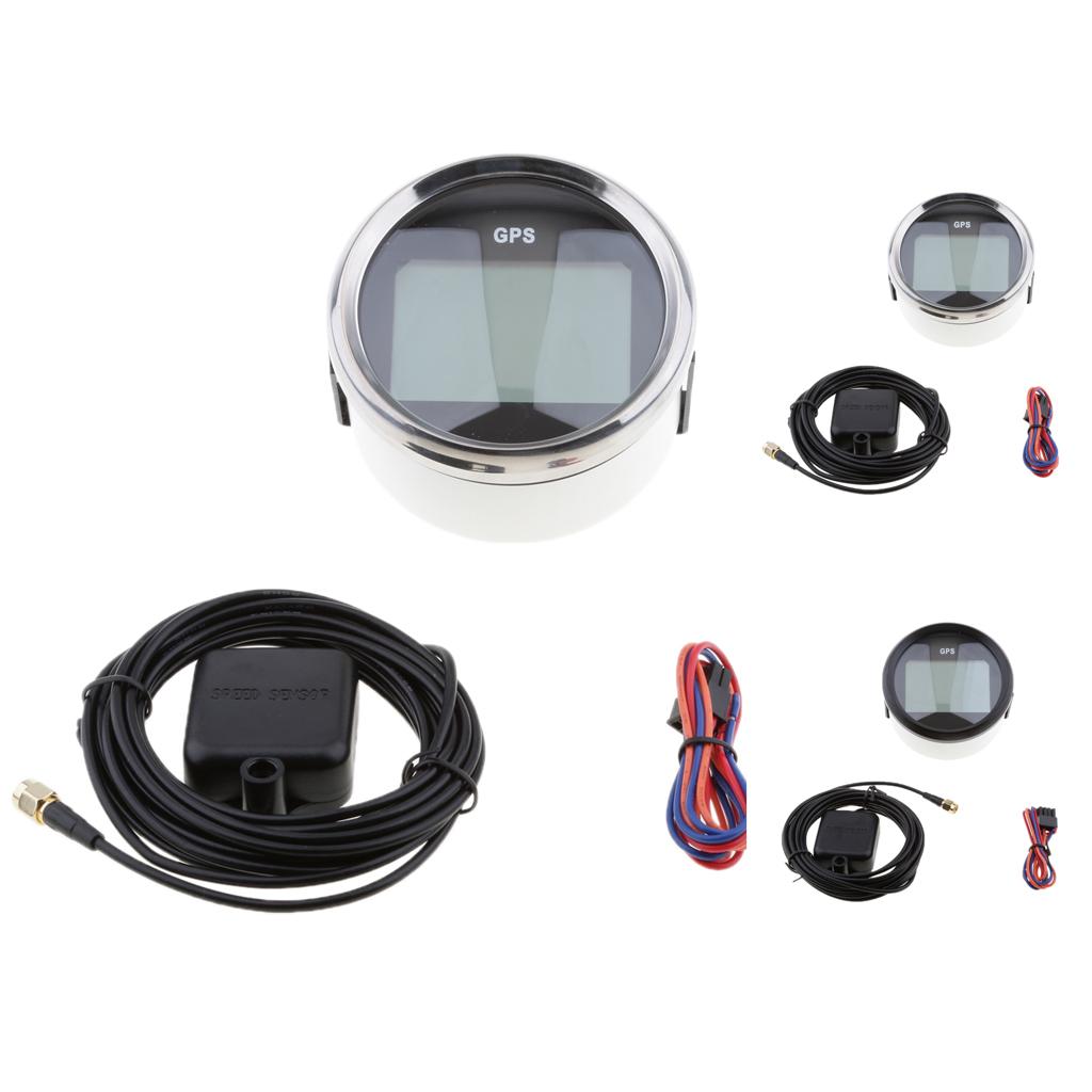 Marine Car Digital GPS Speedometer Gauge 0-9900Knot 85mm 316L Chrome