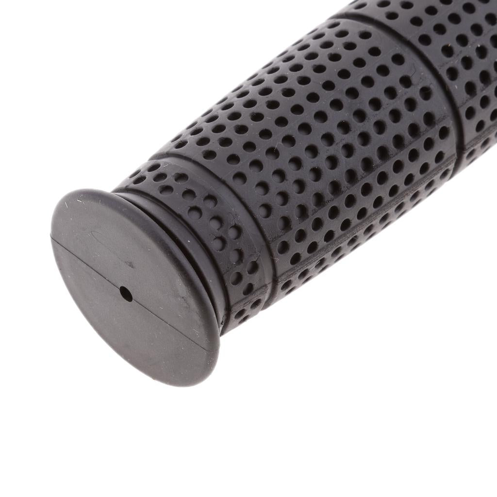 1 Pair 22/24mm Universal Motorcycle Retro Handlebar Grips Black