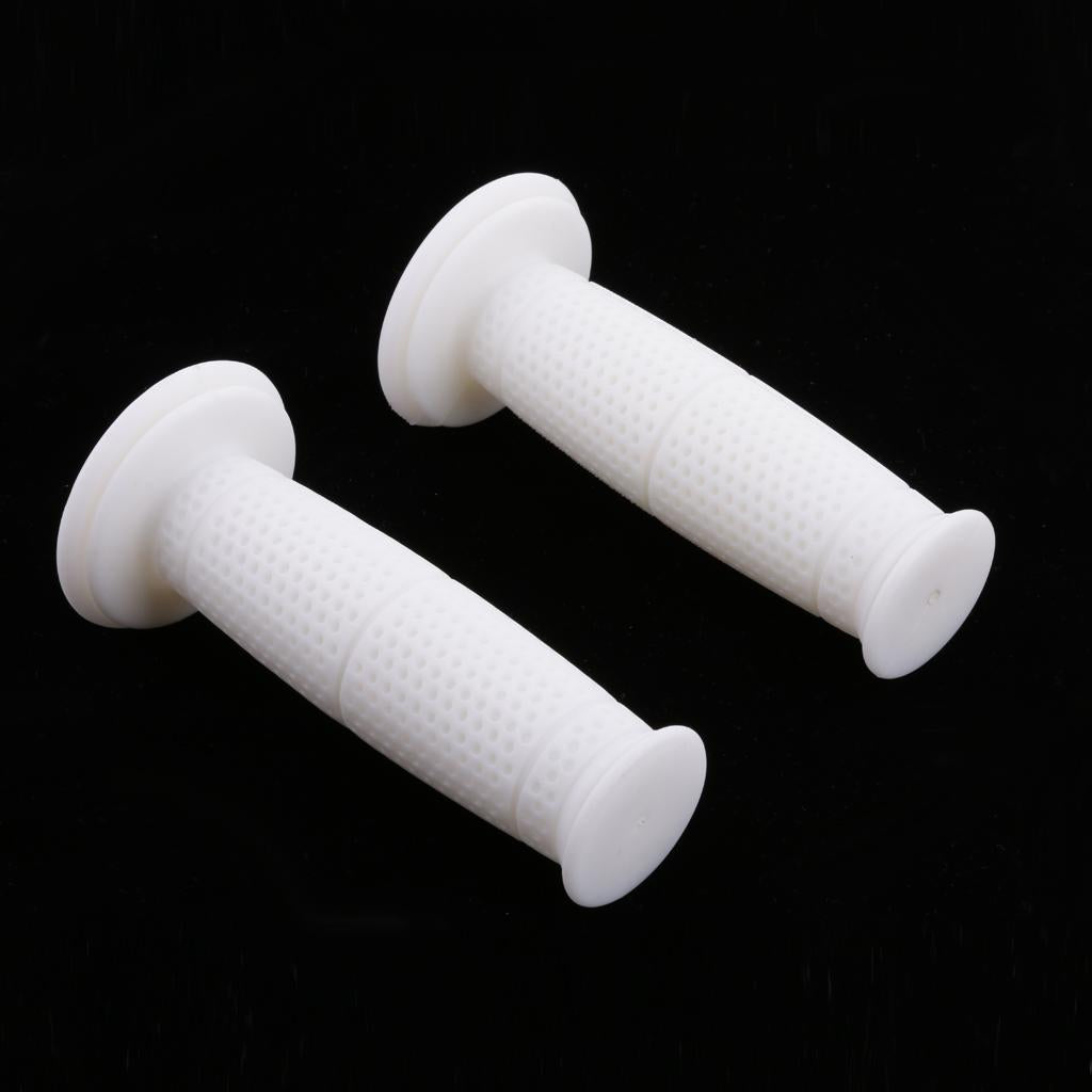 1 Pair 22/24mm Universal Motorcycle Retro Handlebar Grips White