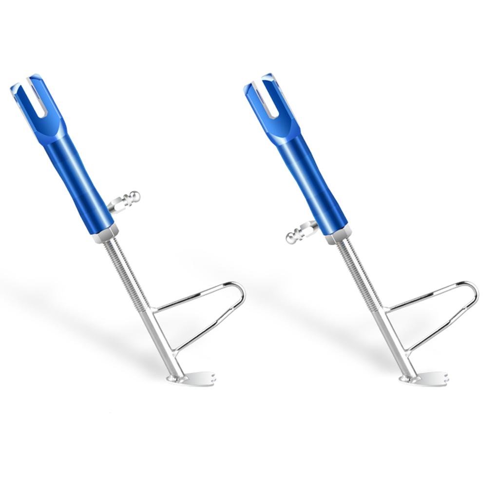 Blue Adjustable CNC Aluminium Motorcycle Foot Kickstand Side Stand
