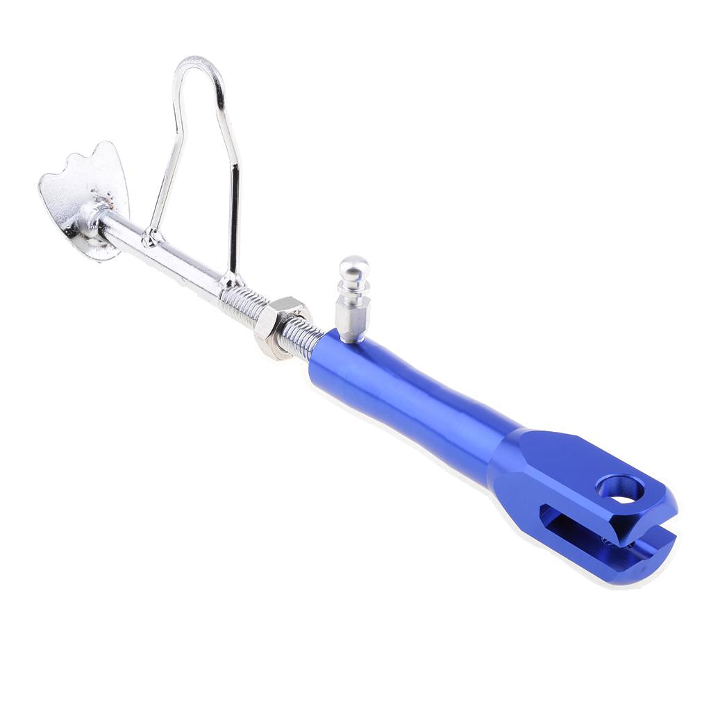 Blue Adjustable CNC Aluminium Motorcycle Foot Kickstand Side Stand