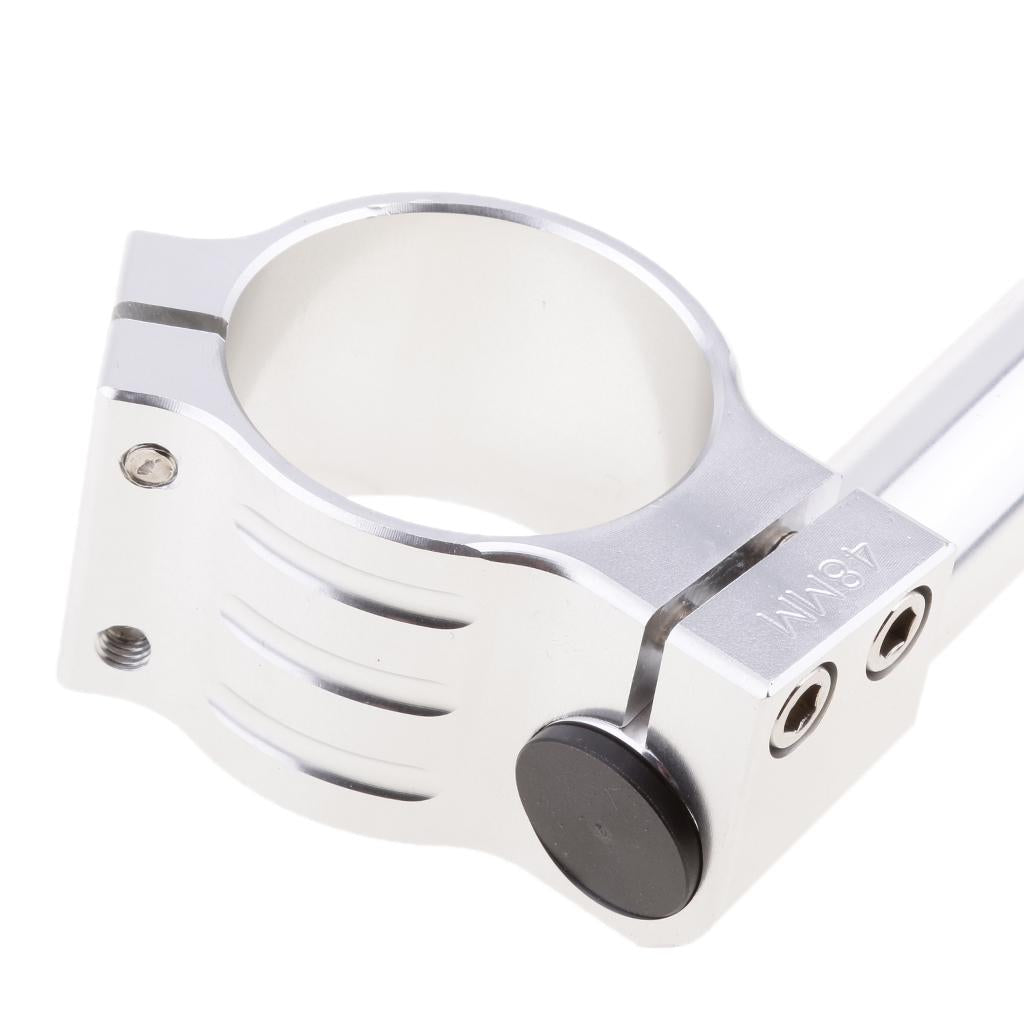 48mm CNC Aluminium Alloy Motorcycle Clip-On Handle Bar Handlebars - Chrome