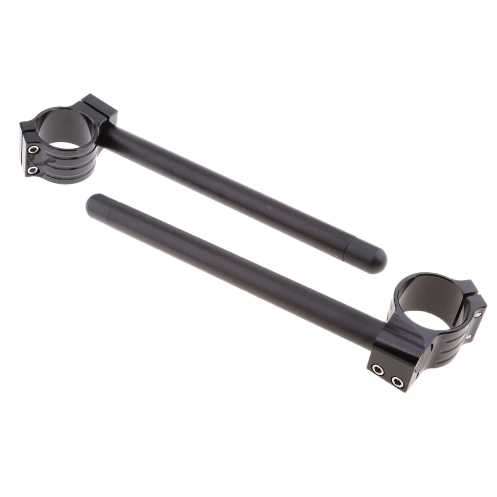 CNC Universal Motorcycle Clip On Handlebars 48mm Replacement Bars Black