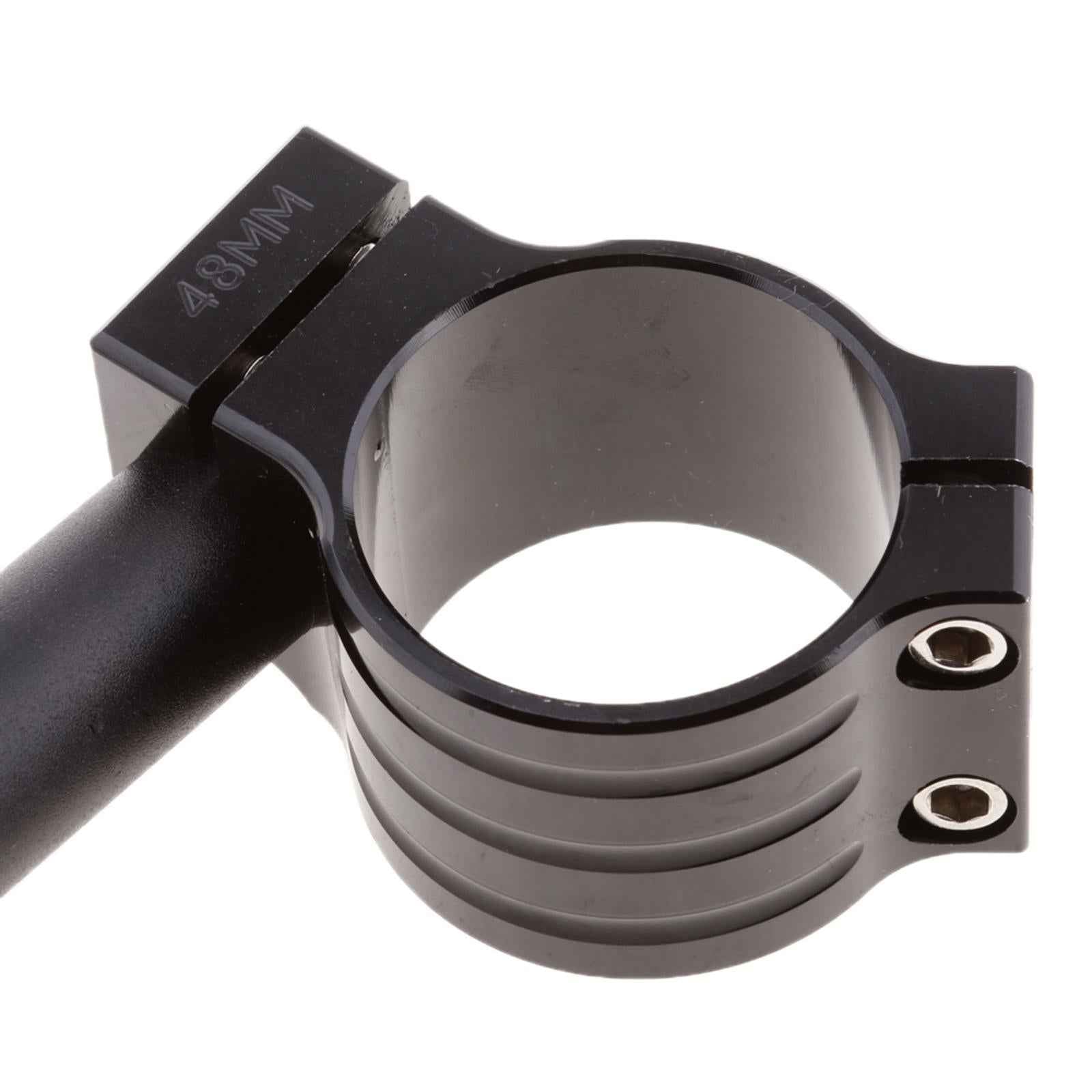 CNC Universal Motorcycle Clip On Handlebars 48mm Replacement Bars Black