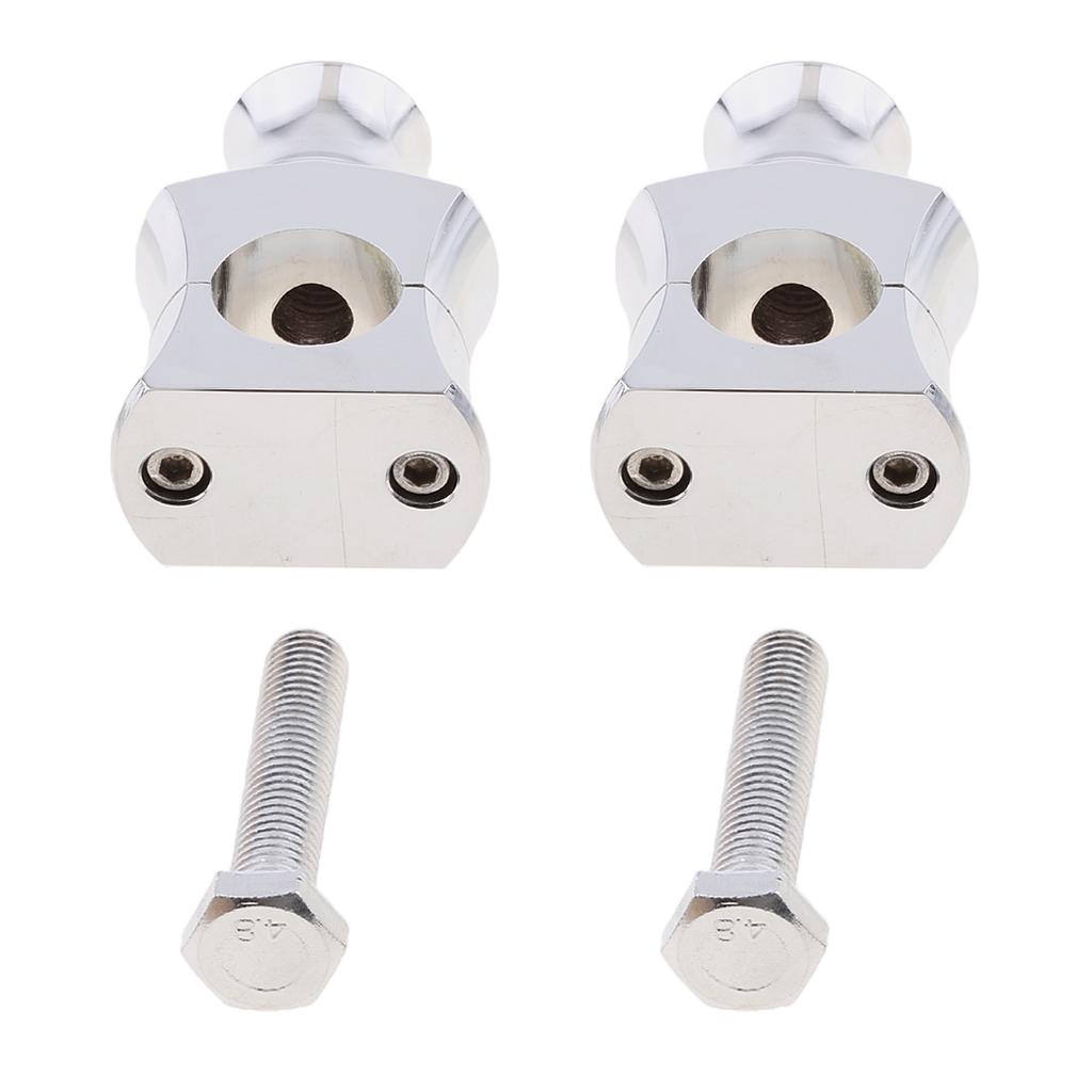Chrome 7/8 22mm Bars Handlebar Risers Clamp for Harley Bobber Chopper"