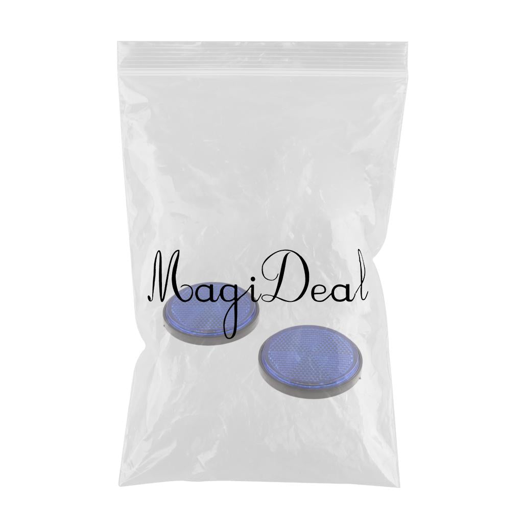 2 Pieces Round Reflectors Universal for Motorcycle ATV Dirt Bike Blue