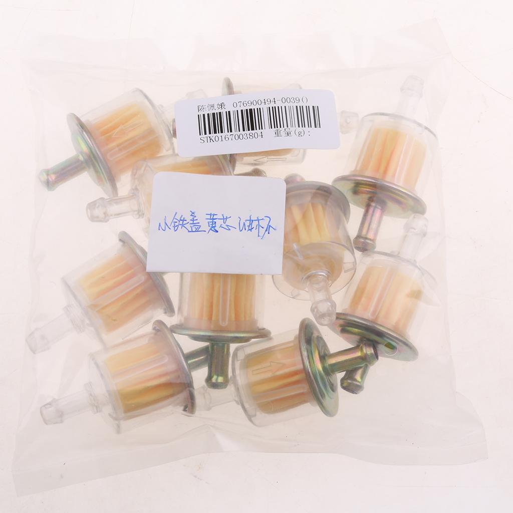 10pcs Plastic Universal Motorcycle Petrol Inline Fuel Filter Fits 7mm Pipes