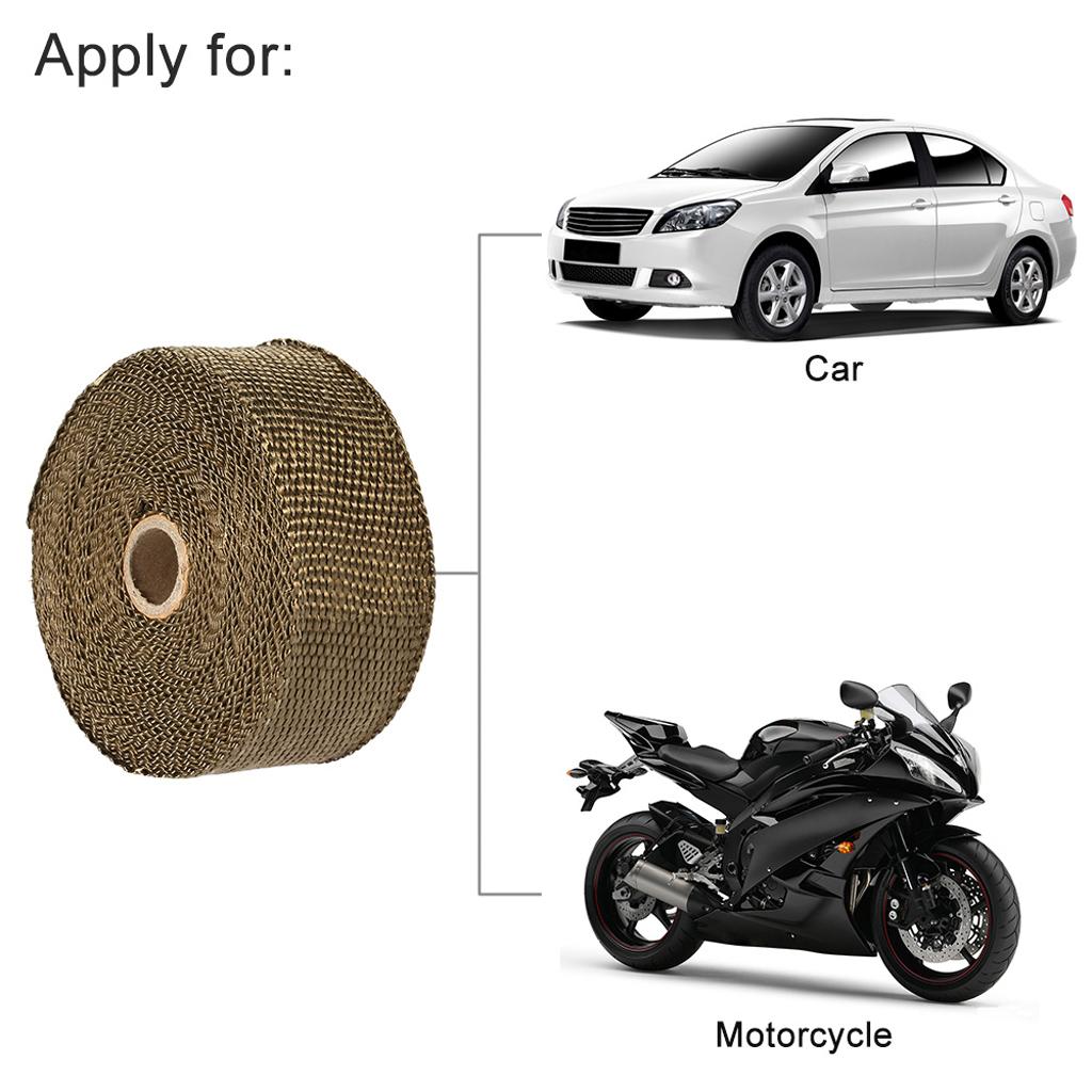 Titanium Exhaust Heat Wrap Pipe Heat Insulated Wrap 10m x 5cm x 1.5mm