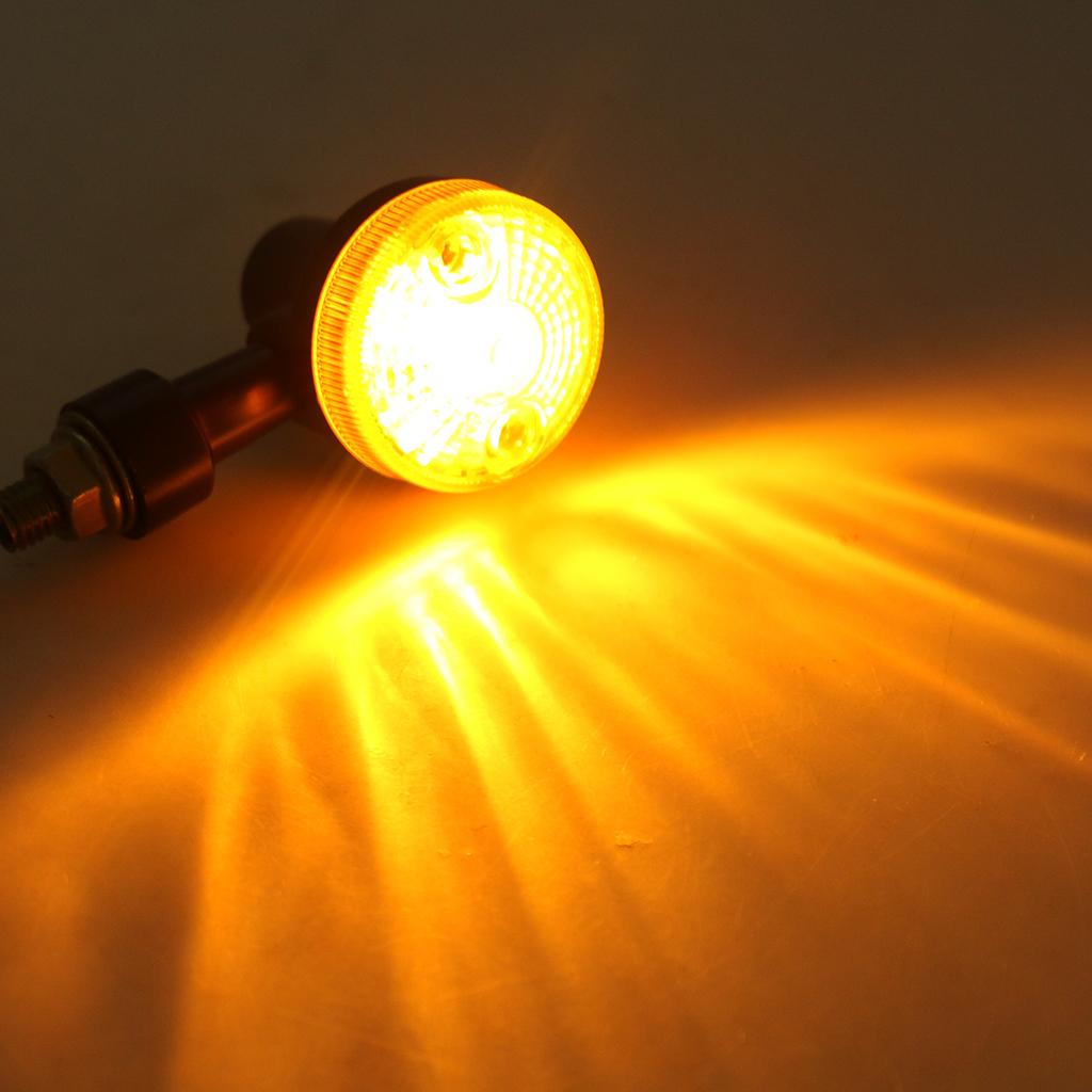 12V Universal Motorcycle Turn Signal Light Round Indicator Lamp Type 1