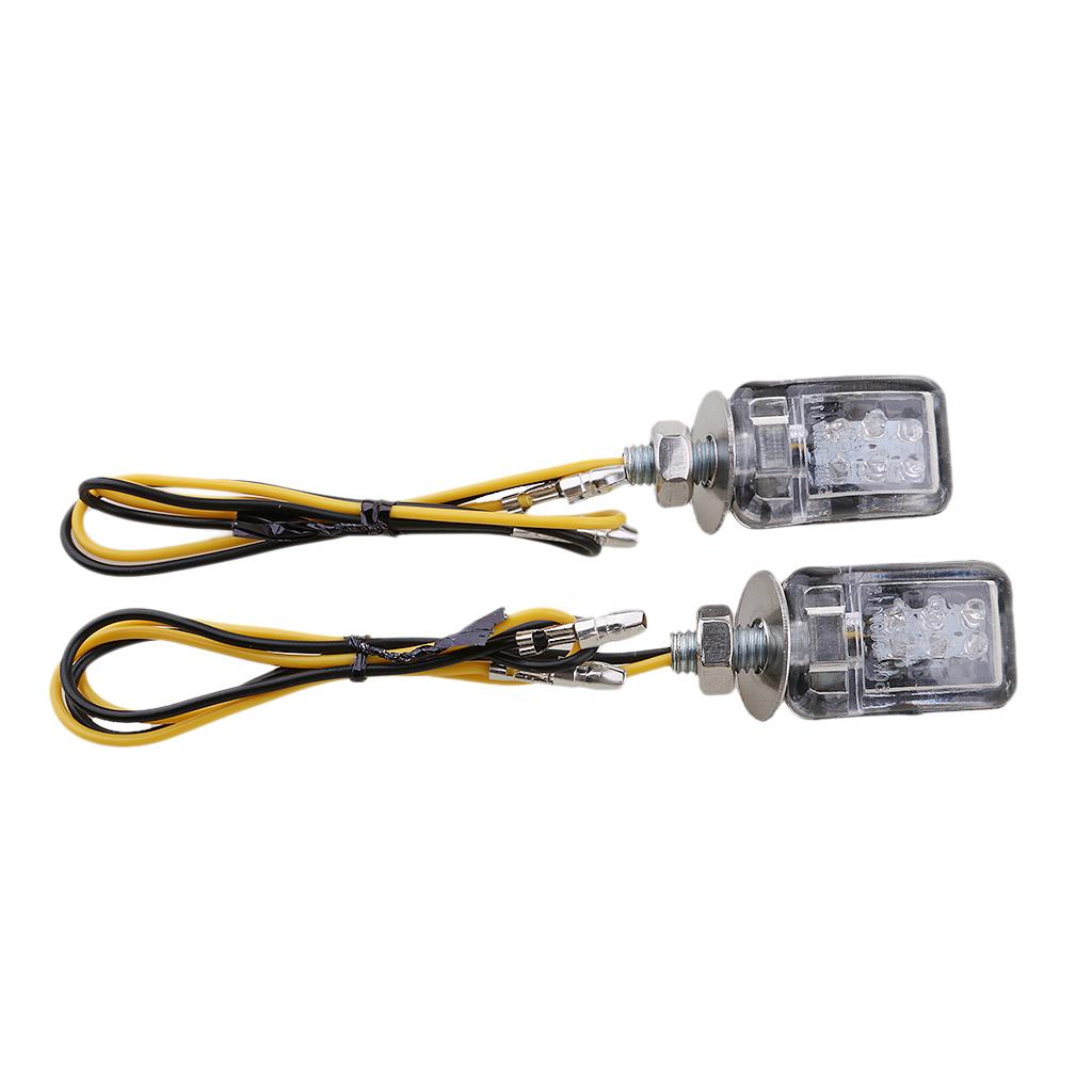 2pcs 6 LED Motorcycle Mini Amber Turn Signal Lights Blinker Indicator 12V