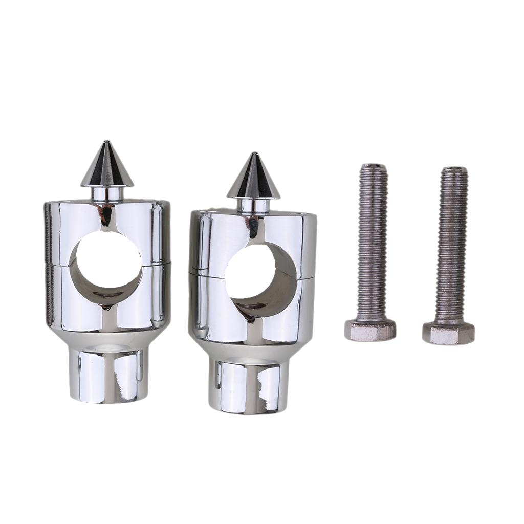 1" 25mm Motorcycle Round Handlebar Riser for Harley Cruise Chopper Silver