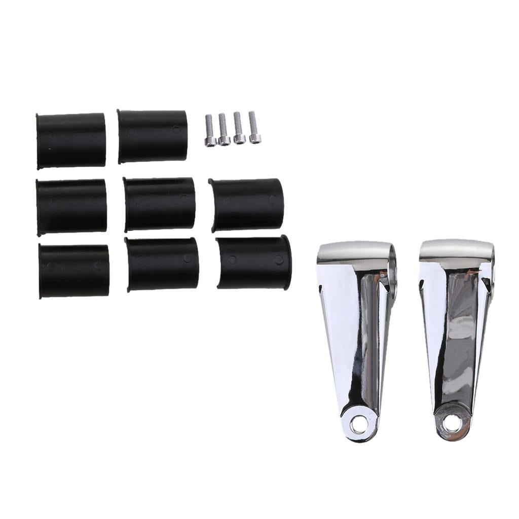 35/39/41mm Motorcycle Headlight Mount Bracket Fork Ear Silver For Cafe Racer