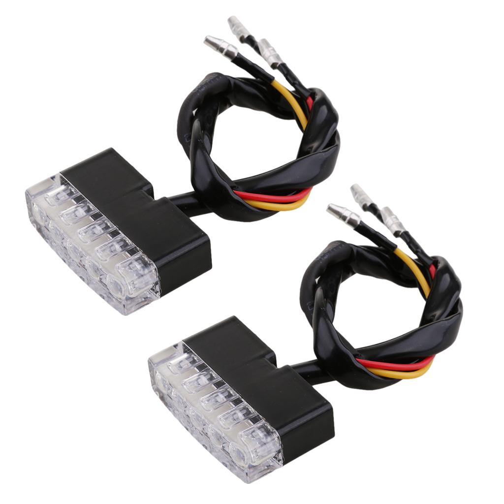 Motorcycle Led Tailgate Light Bar Red Lens Turn Signal Lights Hazard Flash