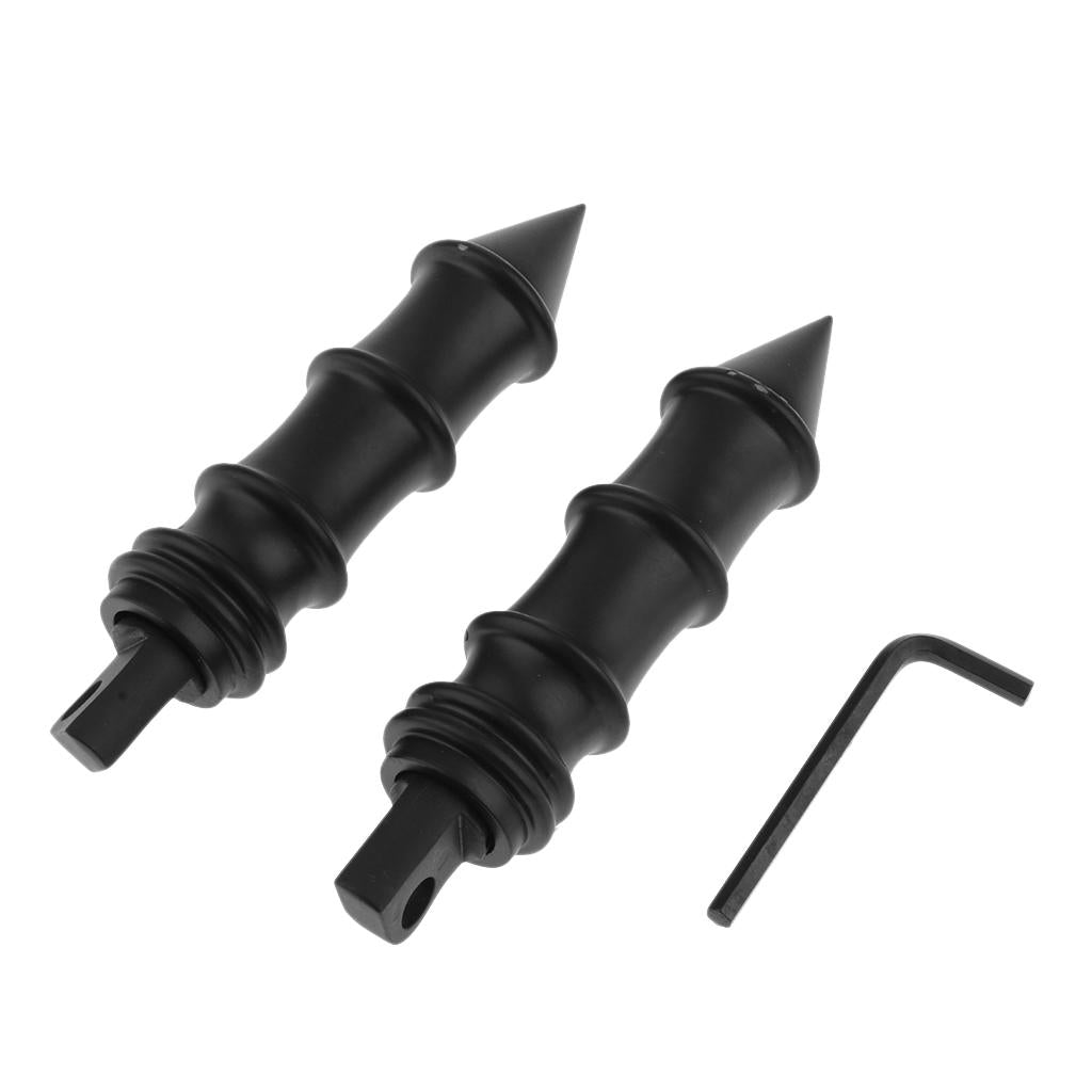 Pair Black Motorcycle Foot Pegs Bracket Folding Engine Crash Bar for Harley