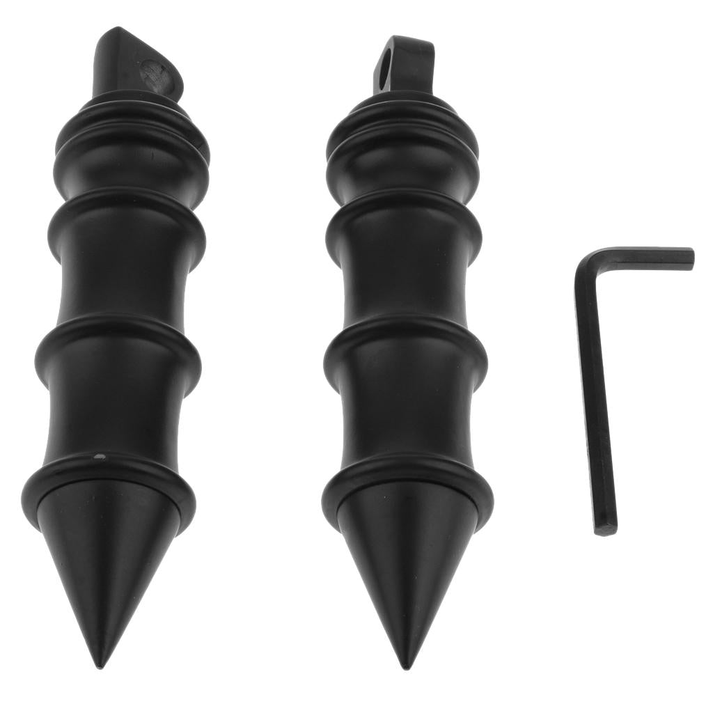 Pair Black Motorcycle Foot Pegs Bracket Folding Engine Crash Bar for Harley