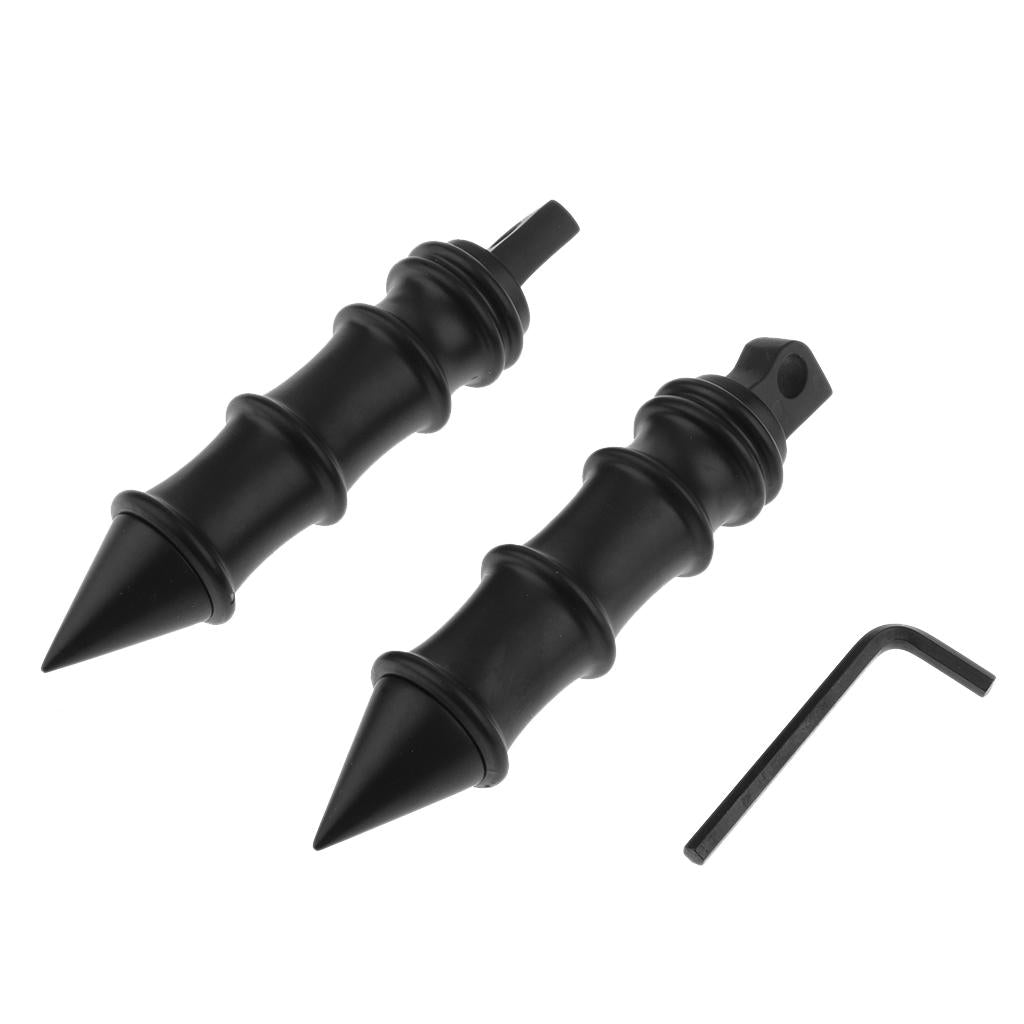 Pair Black Motorcycle Foot Pegs Bracket Folding Engine Crash Bar for Harley
