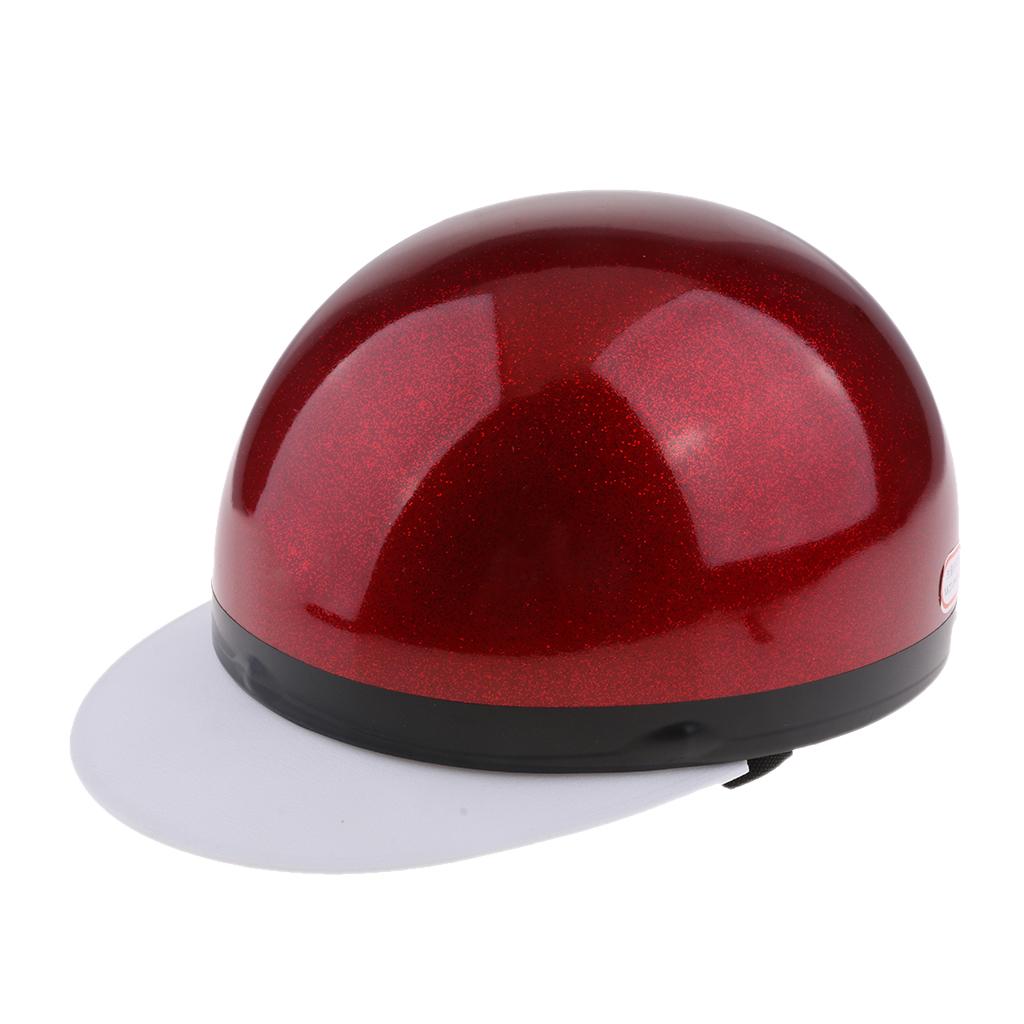 ABS Motorcycle Scooter Riding Half Helmet for Visor Fits 56-60cm Red