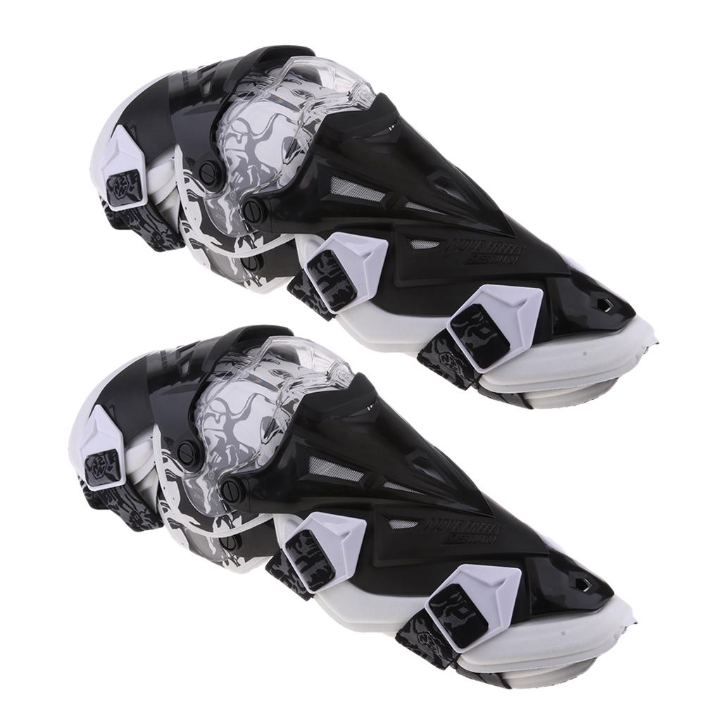 Windproof Knee Shin Armor Protective Guard for Motorcycle Motocross White