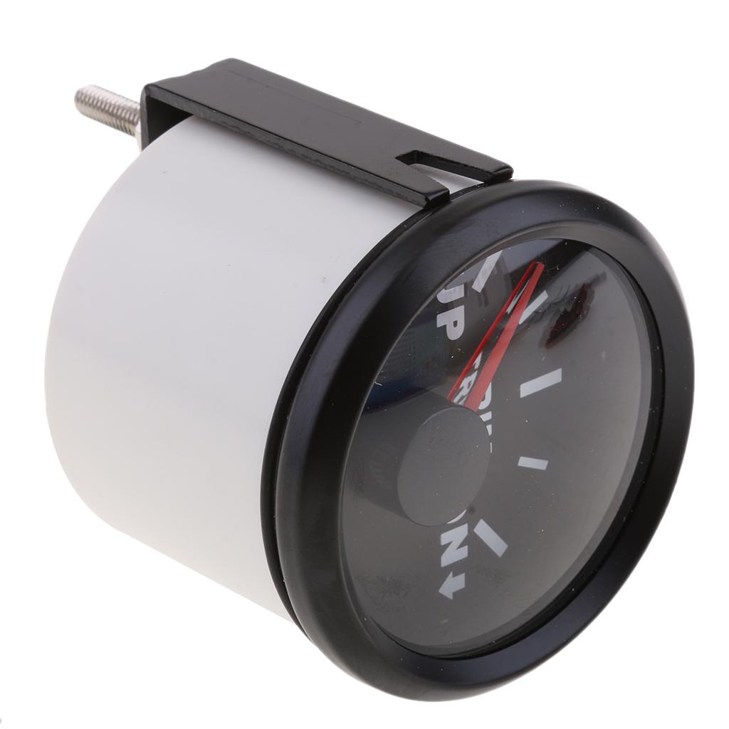 2 52mm UP-DN Electric Trim Level Gauge for Marine Boat Black Face#1"
