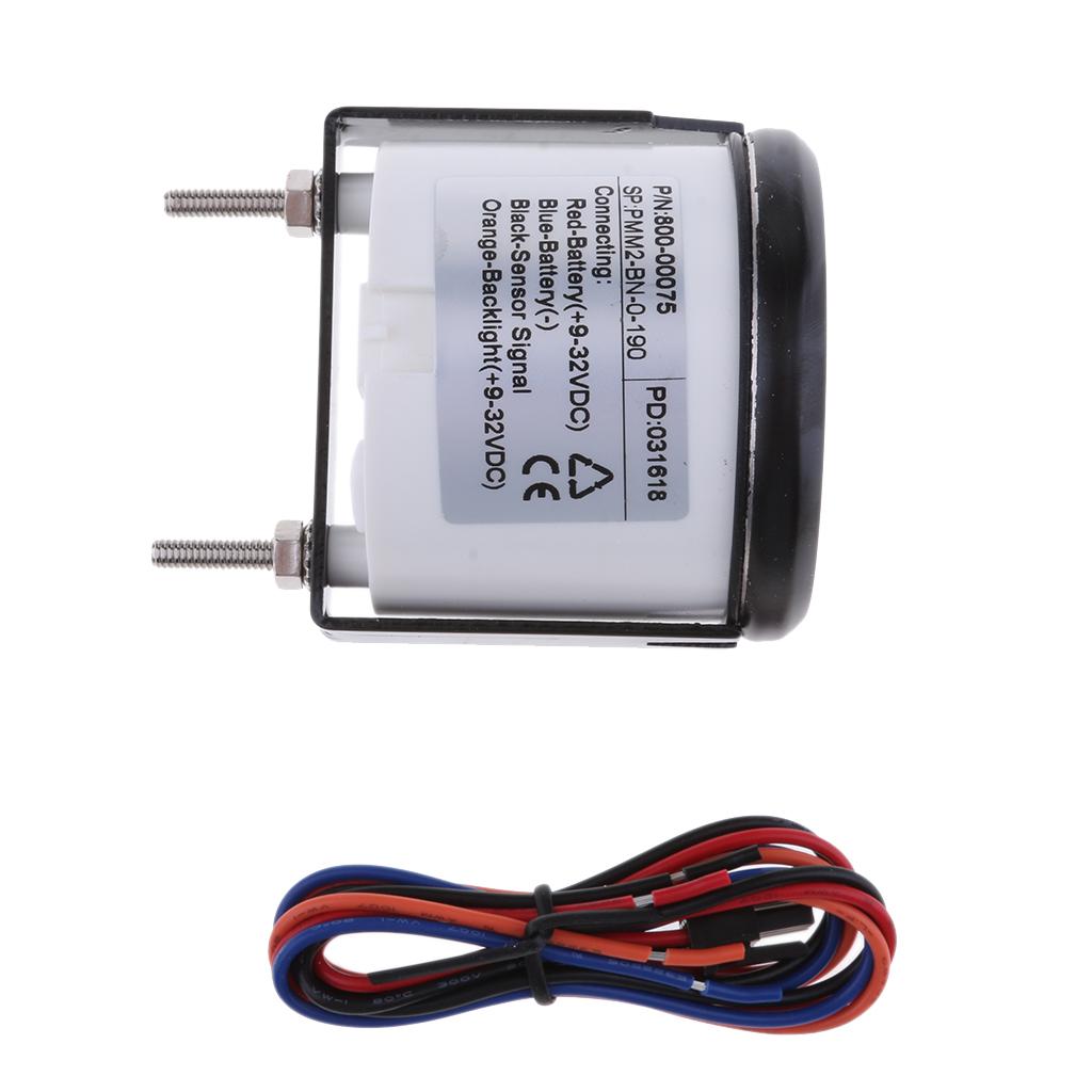 2 52mm UP-DN Electric Trim Level Gauge for Marine Boat Black Face#1"