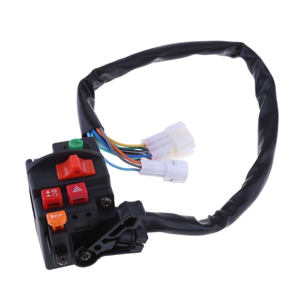 Motorcycle 7/8 Handlebar Horn Headlight Turn Signals Light Control Switch"