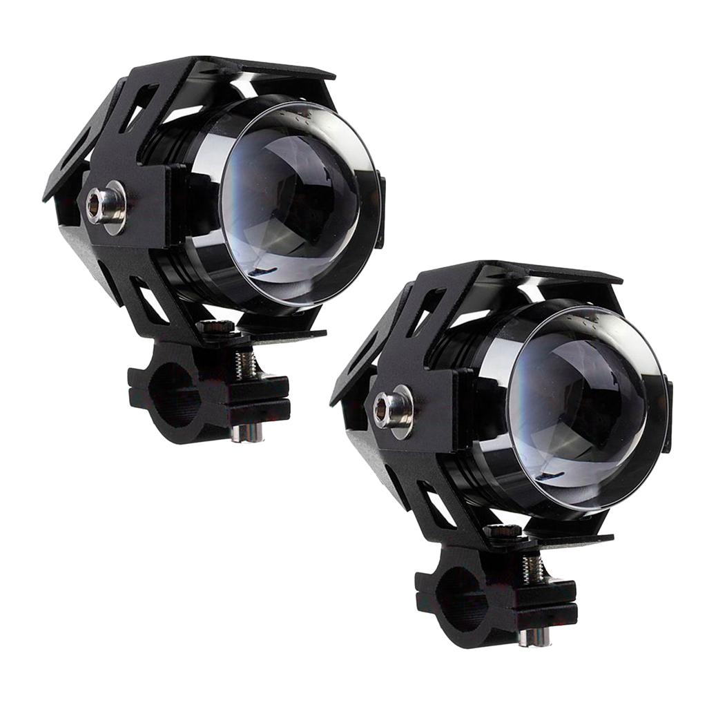 Motorcycle Bike LED Headlight Driving Fog Light Lamp & Kill Switch
