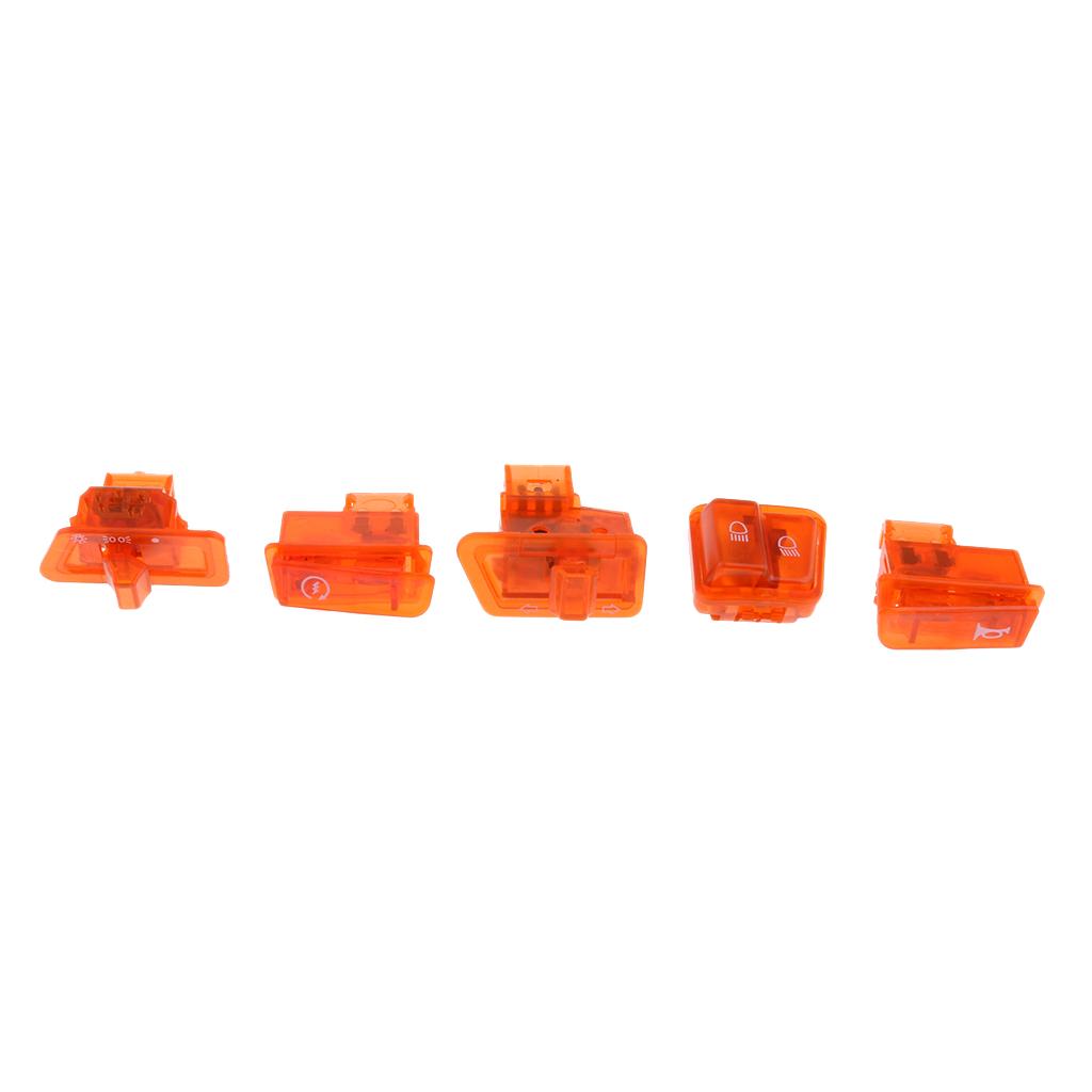 Scooter Start Horn Turn Signal Headlight High Low Switch Housing Caps Orange