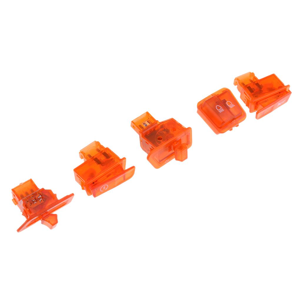 Scooter Start Horn Turn Signal Headlight High Low Switch Housing Caps Orange