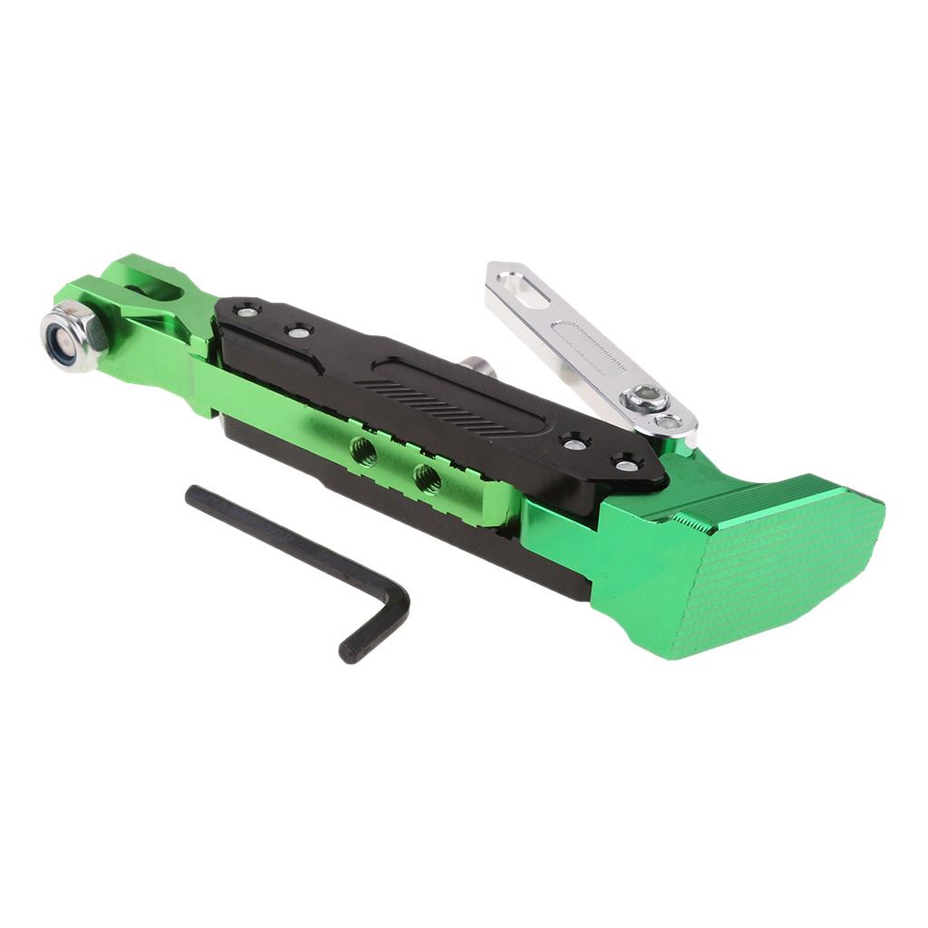 Adjustable CNC Aluminium Motorcycle Kickstand Kick Side Stand Green