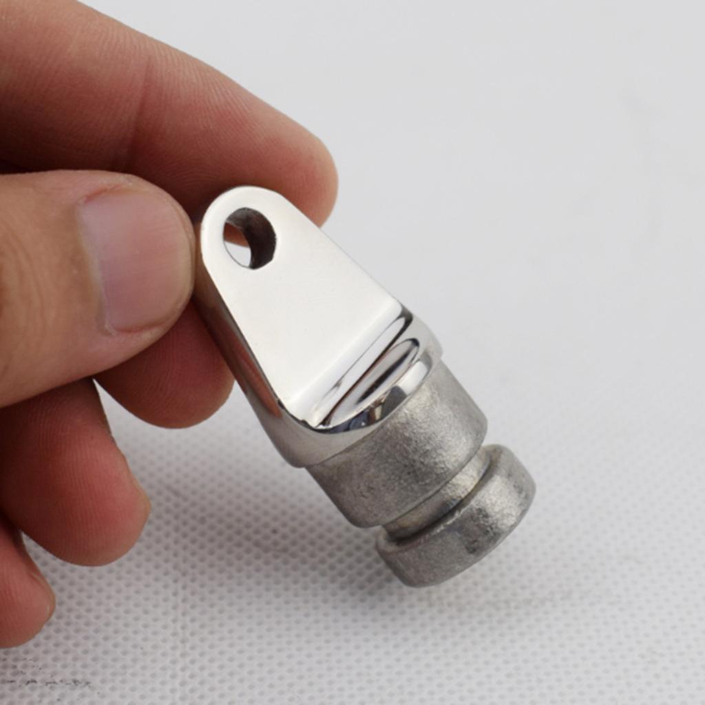 2Pcs 316 Stainless Steel Boat Bimini Top Inside Eye Rounded End 25mm 22mm