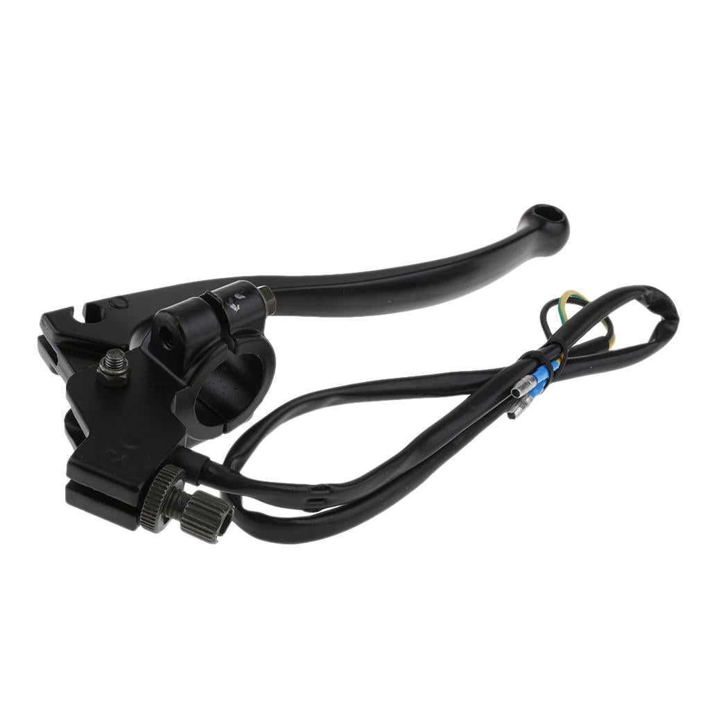 Black Motorcycle Left Clutch Lever Brake Master Handlebars with Wires