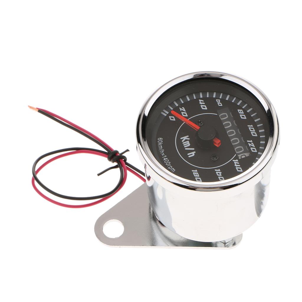 Motorcycle LED Backlight Odometer + Speedometer Dual Gauge Meter km/h