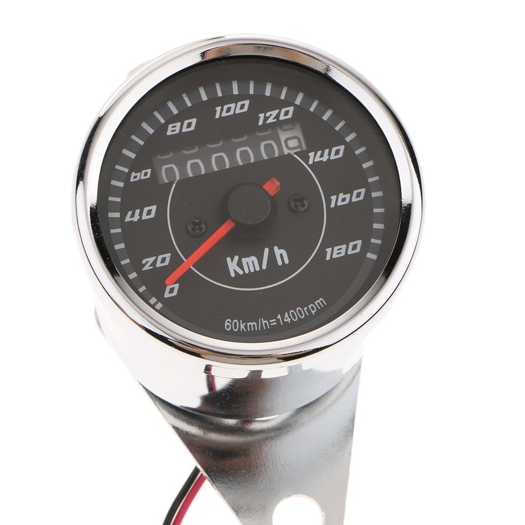 Motorcycle LED Backlight Odometer + Speedometer Dual Gauge Meter km/h
