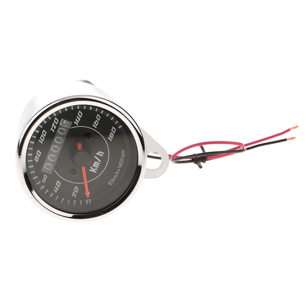 Motorcycle LED Backlight Odometer + Speedometer Dual Gauge Meter km/h
