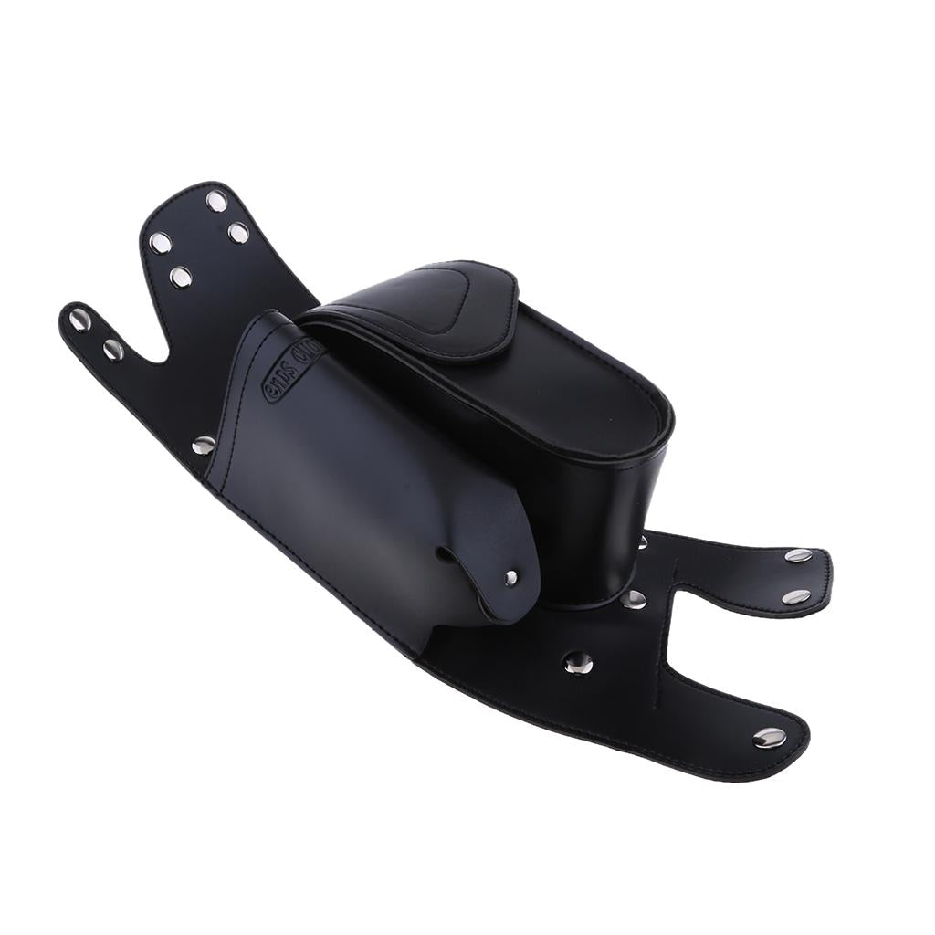 Black PU Leather Right Side Saddlebag Water Bottle Holder Fit Harley