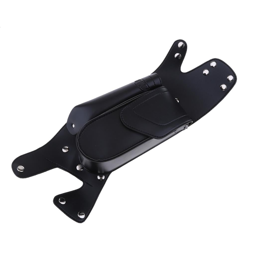 Black PU Leather Right Side Saddlebag Water Bottle Holder Fit Harley