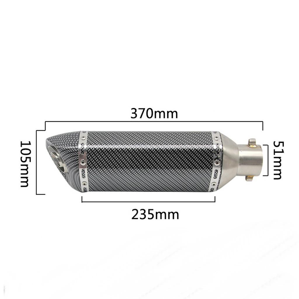 51mm Universal Anodized Aluminum Motorcycle Exhaust Muffler Side Black