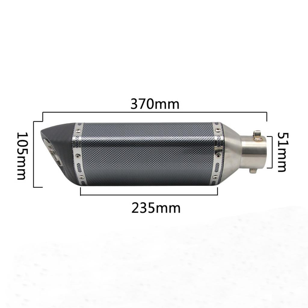 51mm Universal Anodized Aluminum Motorcycle Exhaust Muffler Side carbonfiber