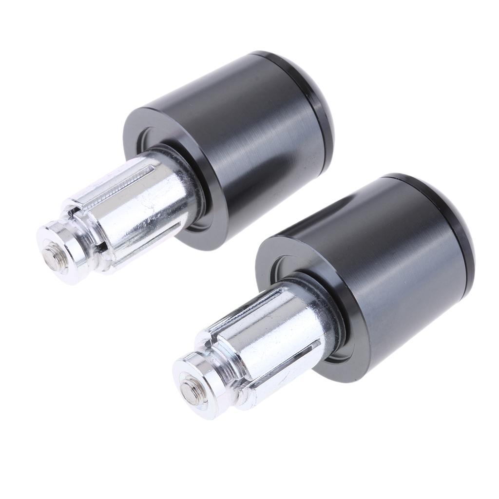2pcs CNC Aluminum Universal Motorcycle Handlebar Grip End Caps black