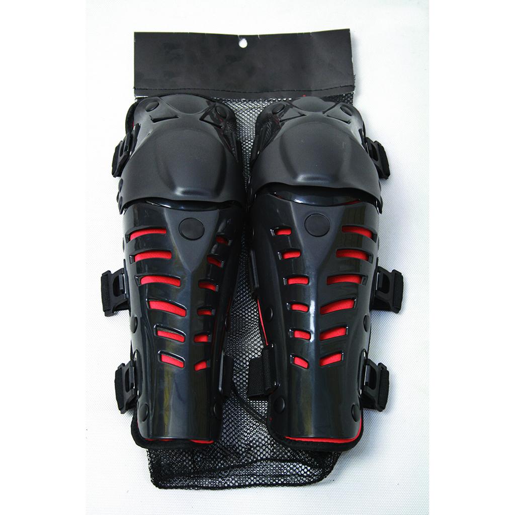 Red Knee Shin Protector Protective Guard for Motorcycle Motocross Cycling