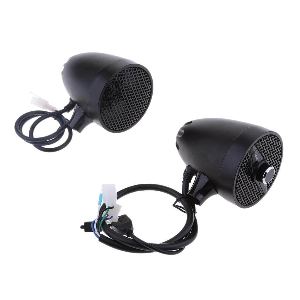 Waterproof Motorbike Audio System USB MP3 FM Stereo Speaker Universal Black