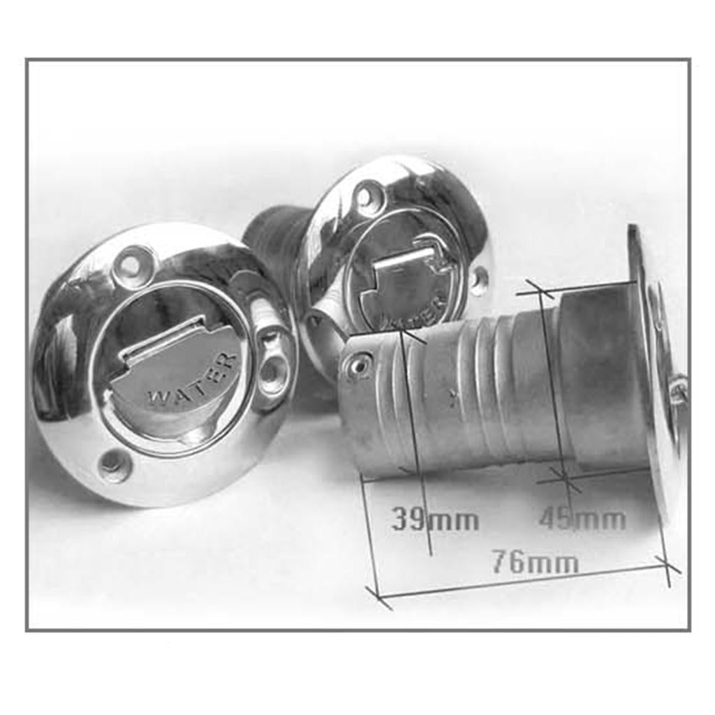 Boat Deck Fill / Filler Keyless Cap 38mm - Waste - 316 Stainless Steel