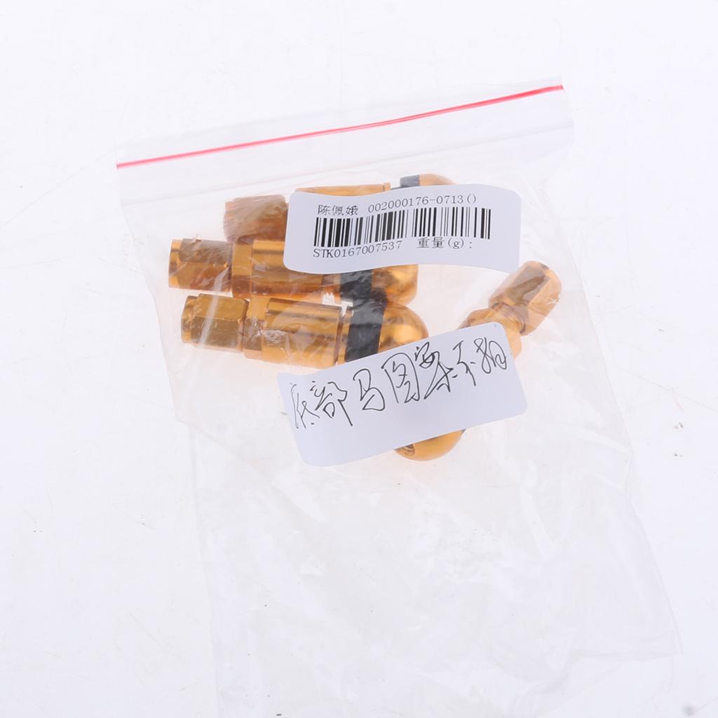 4 Pcs Aluminum Car Auto Van Tubeless Wheel Dust Caps Tire Valve Stems Gold